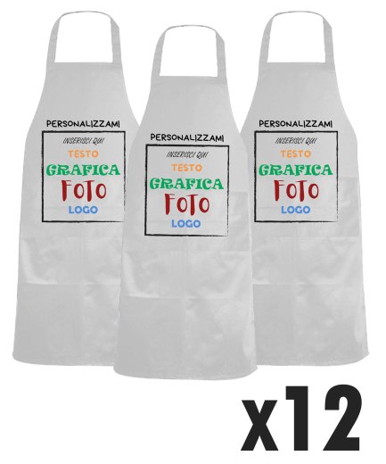 Stock 12 Grembiuli Professionali Personalizzabili Fratelliditalia - Fornitura Ristorante e Cucina - Made in Italy
