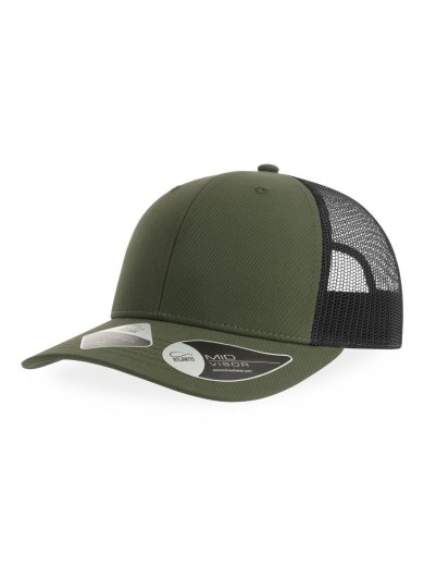 Cappellino trucker BRYCE a 6 pannelli personalizzabile in poliestere riciclato