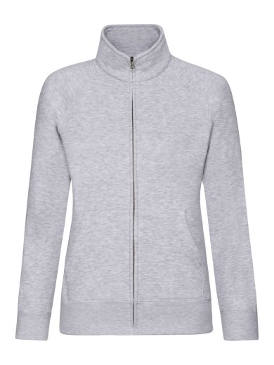 Felpa donna con zip intera e maniche raglan in cotone e poliestere