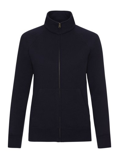 Felpa donna con zip intera e maniche raglan in cotone e poliestere
