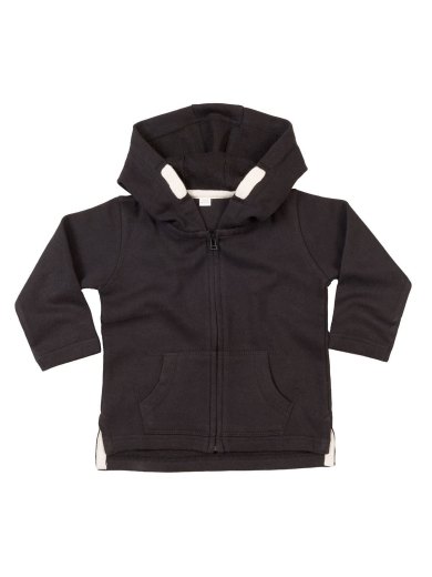 Baby Zipped Hoodie Felpa Baby con Zip e Cappuccio Personalizzabile in Cotone Riciclato