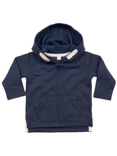 Baby Zipped Hoodie Felpa Baby con Zip e Cappuccio Personalizzabile in Cotone Riciclato