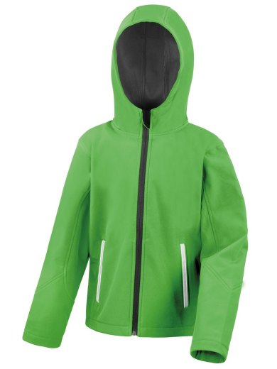Junior Hooded Soft Shell Jacket Giacca Softshell Junior con Cappuccio Impermeabile e Antivento