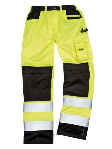 Pantaloni Cargo Alta Visibilita' Multitasche con Bande Riflettenti