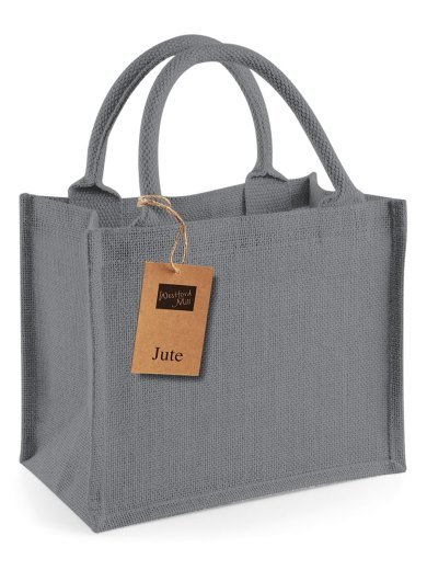 Mini Shopper Multiuso in Juta con Manici in Cotone Personalizzabile