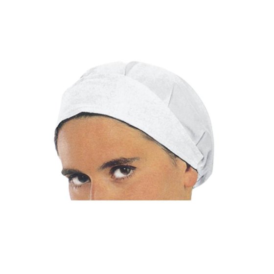Cuffia bianca da lavoro cappello donna misura unica in cotone - Personalizzabile con il tuo logo