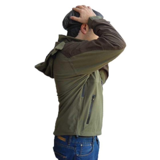 Giacca maglia golf caccia tricot impermeabile pesca antigelo uomo cappuccio