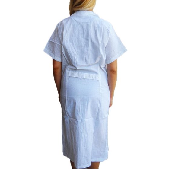 Camice bianco donna mezze maniche sanitario ospedaliero cotone estetista medico