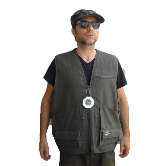 Gilet smanicato panciotto ontario in canvas caccia uomo sportivo cartucciera