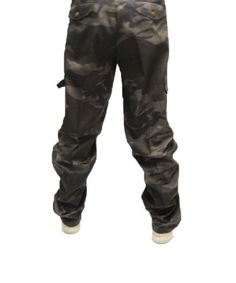Pantaloni pantalone uomo cargo mimetico camo caccia tasconi cotone sfoderato