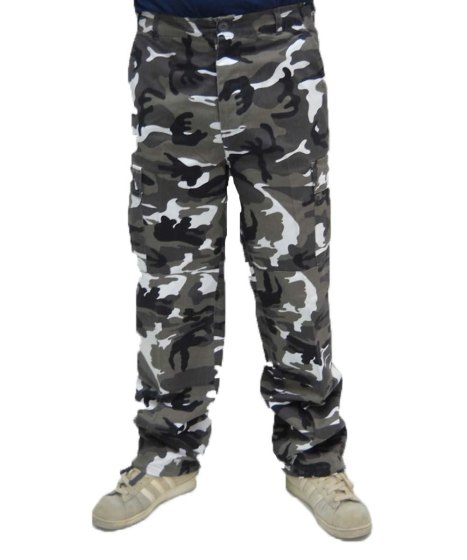 Pantalone pantaloni uomo urban cargo bianco nero lavoro camouflage mimetico