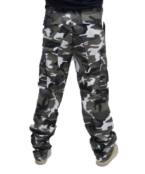 Pantalone pantaloni uomo urban cargo bianco nero lavoro camouflage mimetico