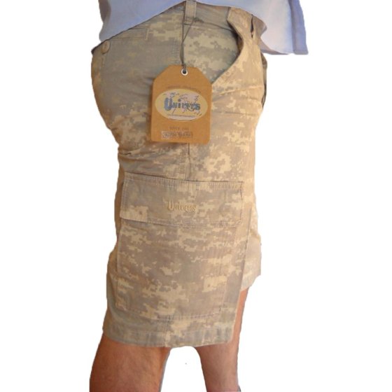 Pantaloni corti bermuda pantaloncino spiaggia vegetato uomo cotone militare
