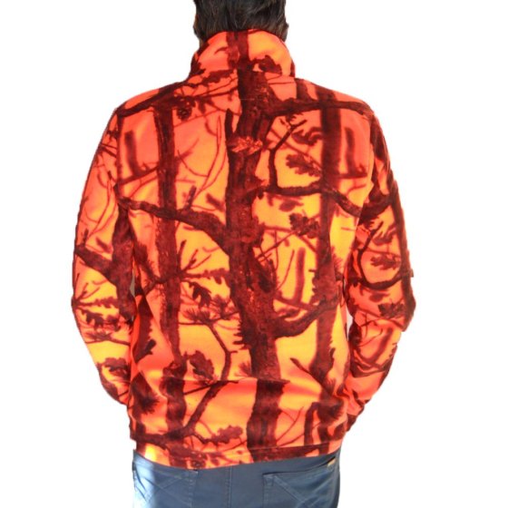 Maglia maglione pile arancio caccia cinghiale foresta zip bosco neve felpa - Personalizzabile con il tuo logo