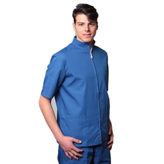Divisa casacca zip unisex cotone completo infermiere dentista veterinario - Personalizzabile con il tuo logo
