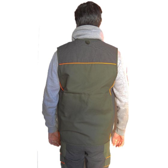 Completo gilet pantalone canvas antistrappo abbigliamento caccia tecnico - Personalizzabile con il tuo logo