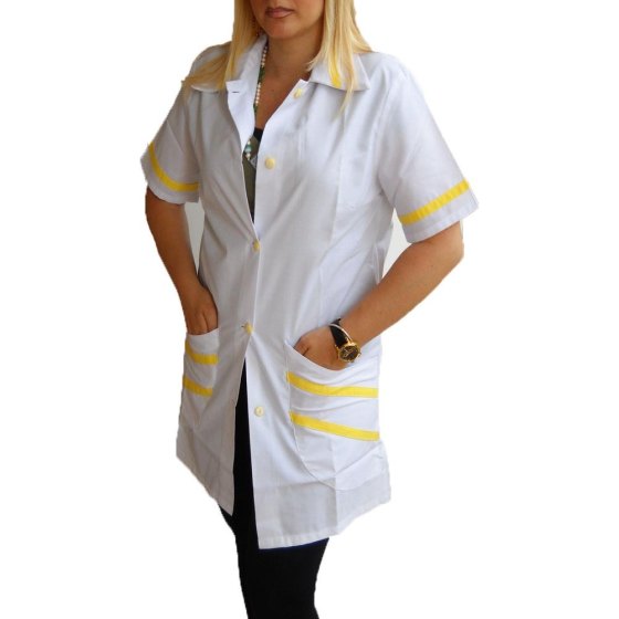 Camice casacca bianca supermercato lavoro estivo salumeria reparto donna slim