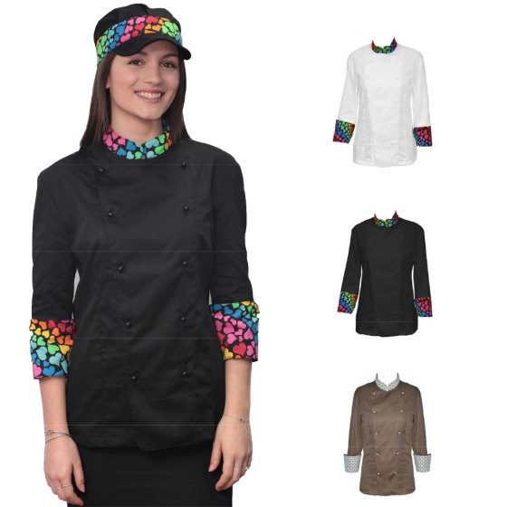 Divisa giacca donna lavoro cuoco ristorazione chef pizzeria made in Italy bar - Personalizzabile con il tuo logo