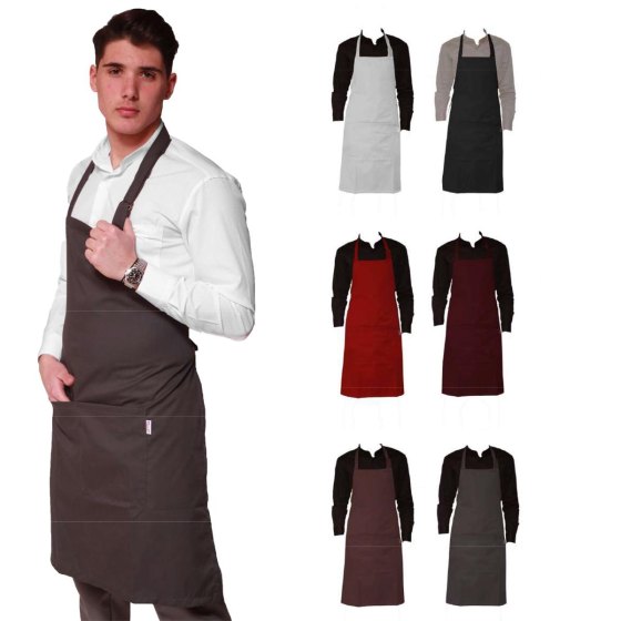 Grembiule paravanti pattina cucina uomo vari colori tasca regolabile ristorante - Personalizzabile con il tuo logo