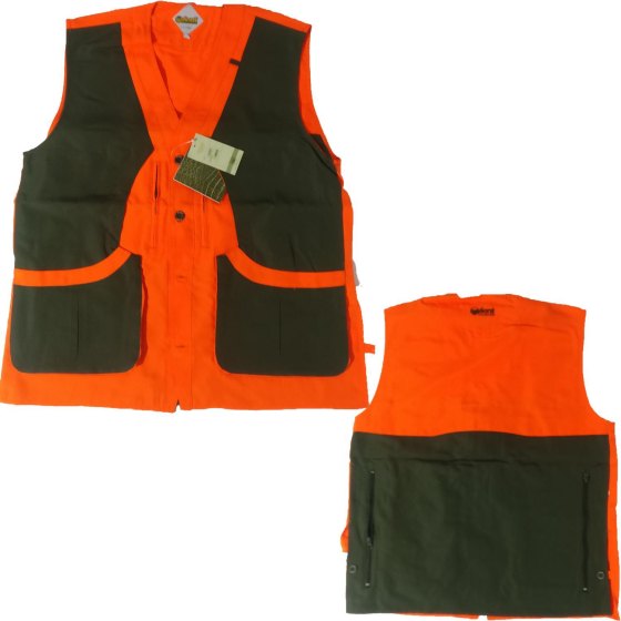 Gilet smanicato alta visibilita' arancio caccia cinghiale sicurezza imbottito