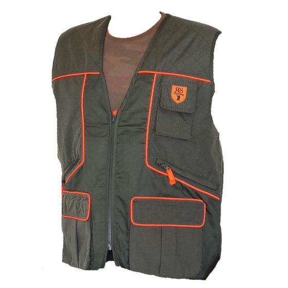 Completo caccia gilet pantalone riporti arancio smanicato uomo