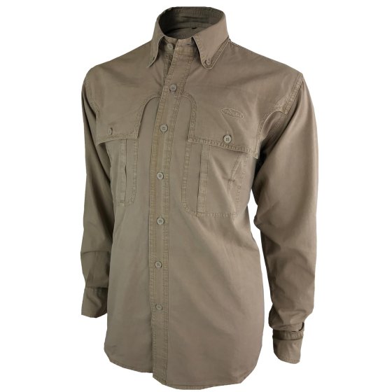 Camicia casacca caccia stonewashed uomo verde beige outdoor cotone