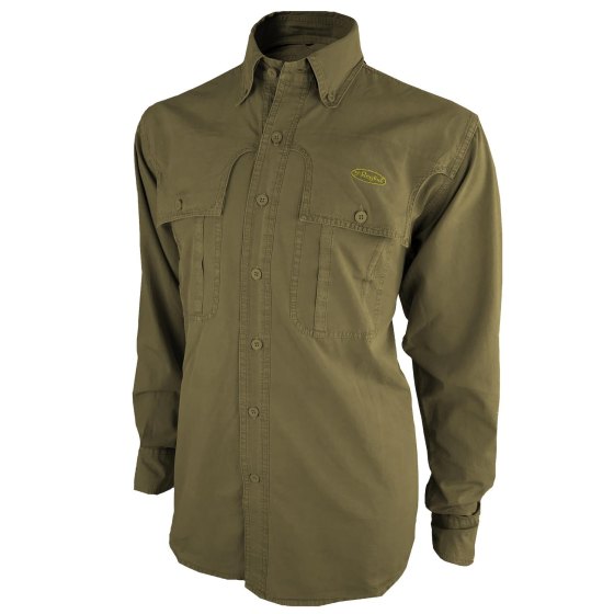 Camicia casacca caccia stonewashed uomo verde beige outdoor cotone