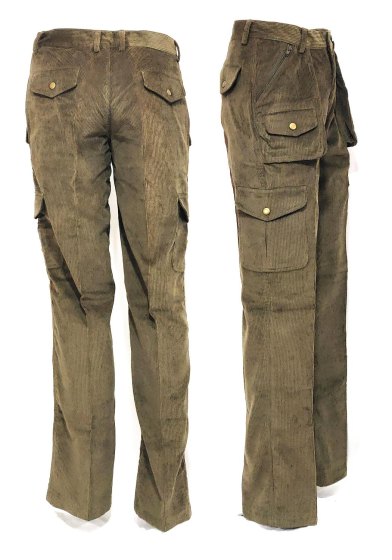Pantalone caccia velluto sfoderato pesca tasche caccia uomo montagna verde