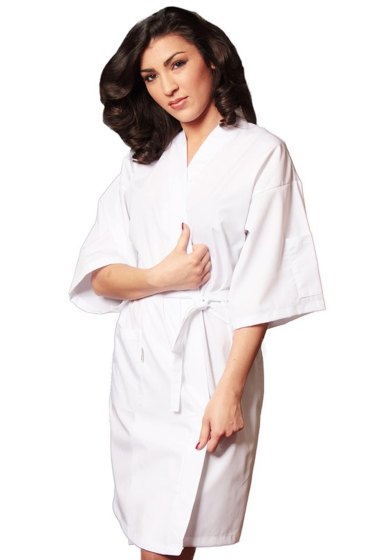 Kimono casacca camice divisa estetista parrucchiere lavoro massaggi cotone - Personalizzabile con il tuo logo