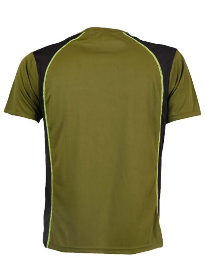 T-shirt elasticizzata mezza manica dettagli alta visibilita verde e arancio c2 - Personalizzabile con il tuo logo