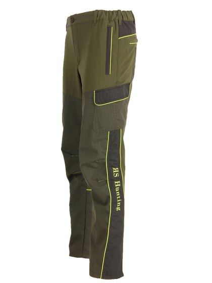 Pantalone in tessuto tecnico impermeabile tasconi e bordini alta visibilita'