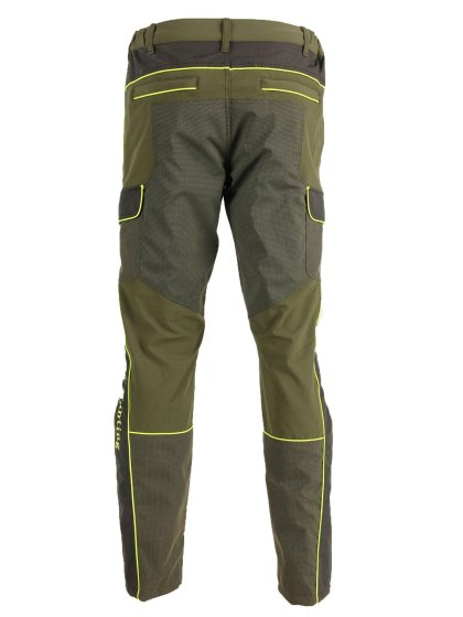 Pantalone in tessuto tecnico impermeabile tasconi e bordini alta visibilita'