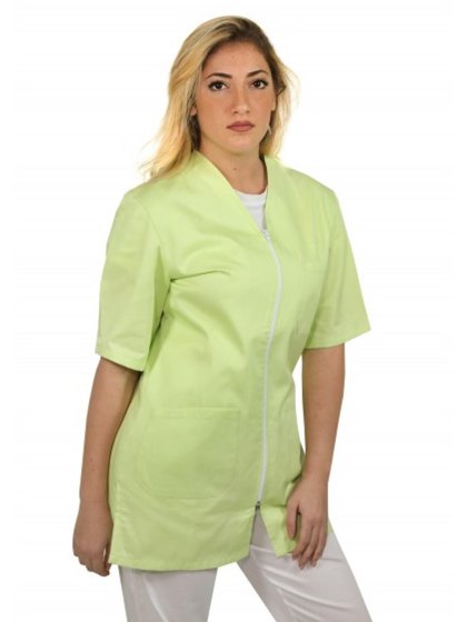 Casacca grembiule Lavoro camice Donna Parrucchiera Estetista Alimentari Maestra bidella Personalizzabile con il tuo logo