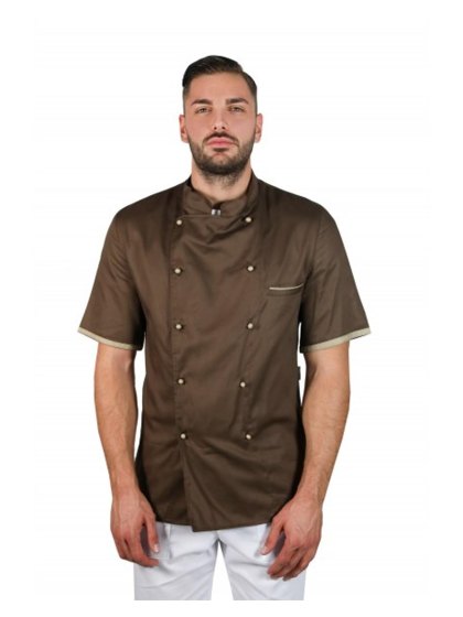 Giacca Cuoco Casacca Chef Uomo Cucina Divisa Cotone Lavoro manica corta