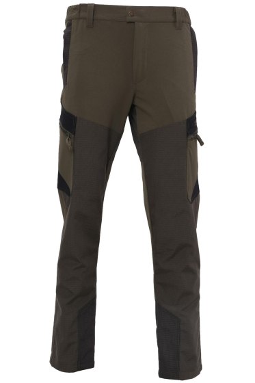 Pantalone in Tessuto canvas Verde Caccia Pesca Uomo Slim Tecnico antistrappo 6 Tasche