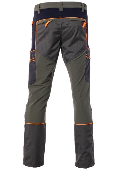 Pantalone in tessuto tecnico elasticizzato con dettagli alta visibilita' caccia