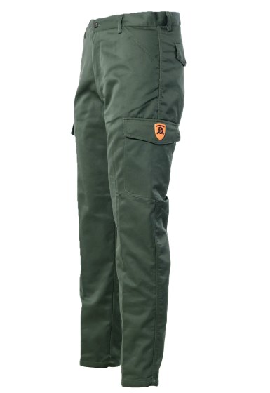 Pantalone sfoderato in cotone tasche anteriori large verde woodland camo uomo dalla 46 alla 64