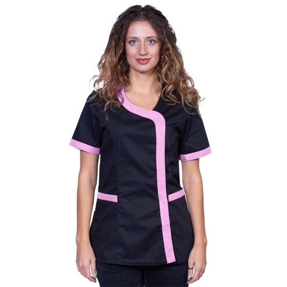Camice casacca grembiule lavoro nero donna parrucchiera estetista centro estetico vari colori taglie dalla XS alla XXXL