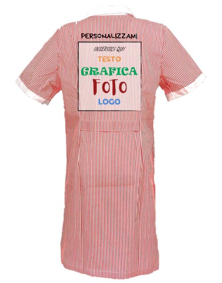 Camice lavoro donna estivo mezze maniche tasche rigo maestra pulizie domestica - Personalizzabile con il tuo logo