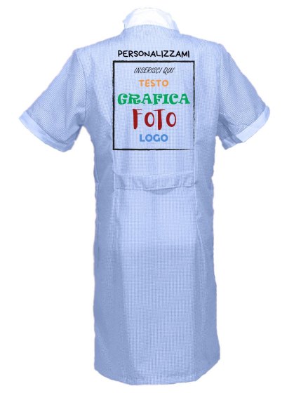 Camice bidella divisa scuola grembiule mezze maniche taglie forti asilo large - Personalizzabile con il tuo logo