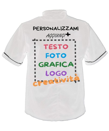 Giacca da uomo per chef estiva mezze maniche taglie da S a XXL made in italy personalizzazione inlcusa