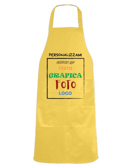 Grembiule paravanti con PERSONALIZZAZIONE tasca laterale Bianco -Nero -Rosso - Verde - Giallo Misura 82 X 60