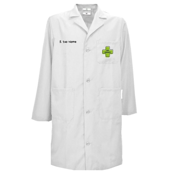 Camice Bianco da Laboratorio uomo in Cotone sanforizzato pettinato made in italy - Personalizzabile con il tuo logo