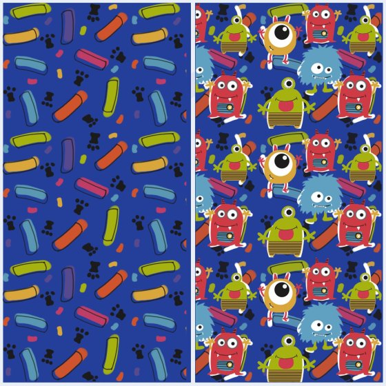 Set di 2 Camici per maestra asilo grembiule infanzia scuola con fantasia colorata