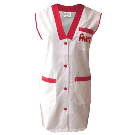 Kit Pulizie camice Hotel Personalizzabile Logo Nome Cuffia e Grembiule donna lavoro