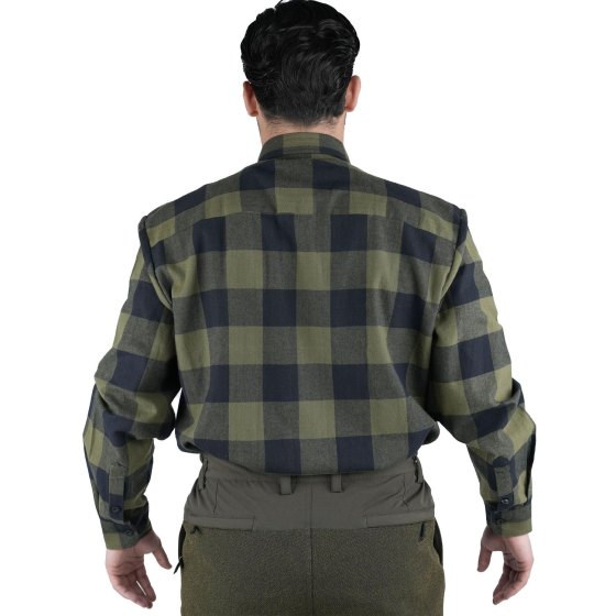 Camicia uomo montagna caccia flanella tasche invernale quadri boscaiolo