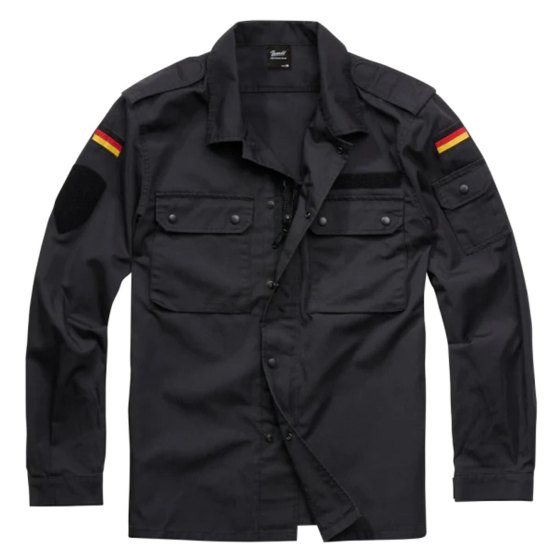 Giacca camicia tedesca militare militaria uomo flecktarn verde nera abbigliamento caccia