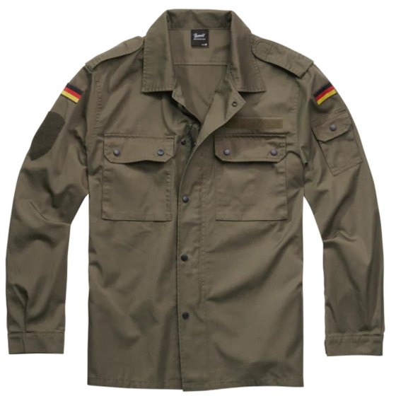 Giacca camicia tedesca militare militaria uomo flecktarn verde nera abbigliamento caccia