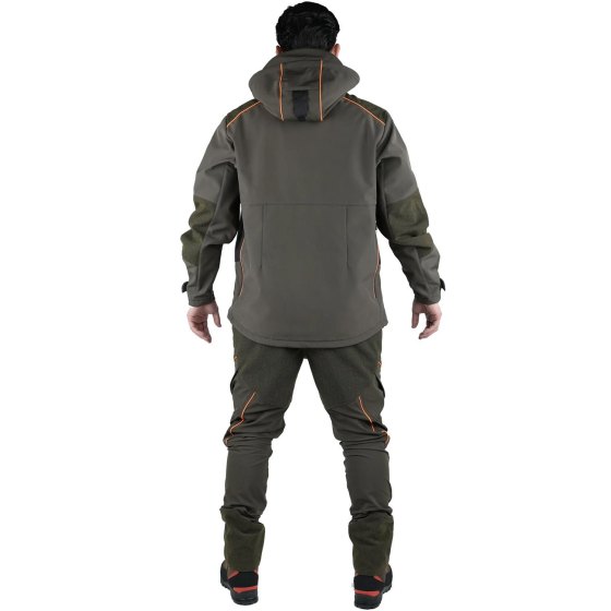 Completo divisa caccia softshell giacca e pantalone antispino cacciatore elasticizzato abiti tecnici