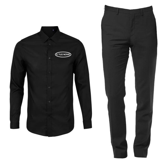 Kit Divisa Reception Hotel per Uomo con Camicia e Pantalone Personalizzabile con Logo e Nome